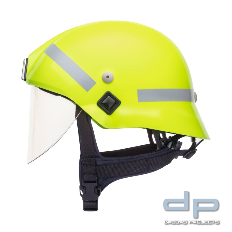 Feuerwehrhelm Schuberth F220 Helmfarbe nachleuchtend gelb, Größenverstellung mittels Drehrad