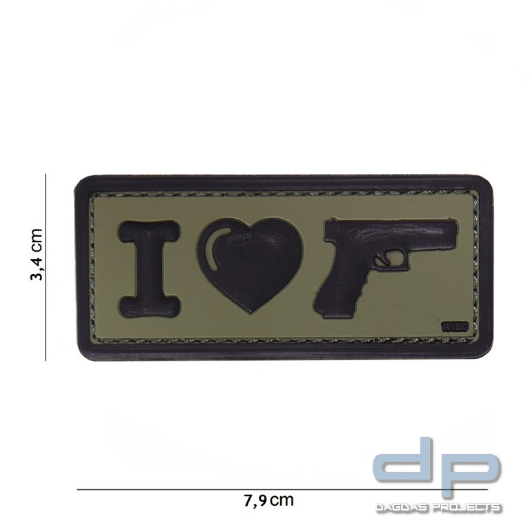 Emblem 3D PVC I Love MY Sidearm grün