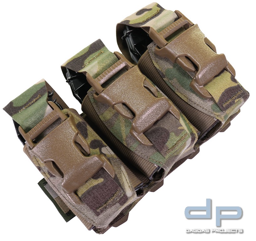 WAS Laser Cut Triple Flash Bang Pouch Multicam
