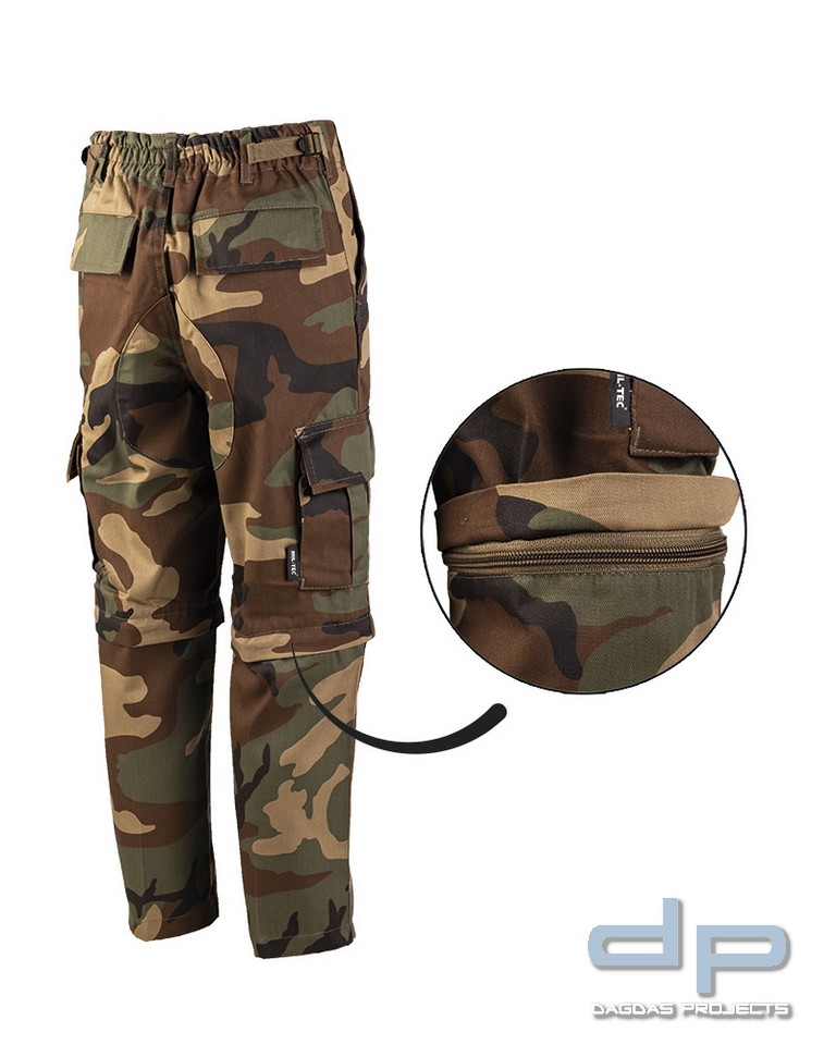 US Zip Off BDU Hose Kids woodland VPE 2
