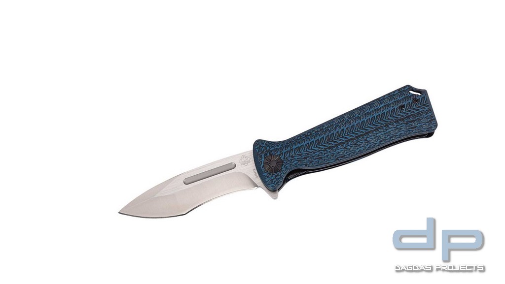 Einhandmesser mit Griffschalen aus schwarz blauem G10