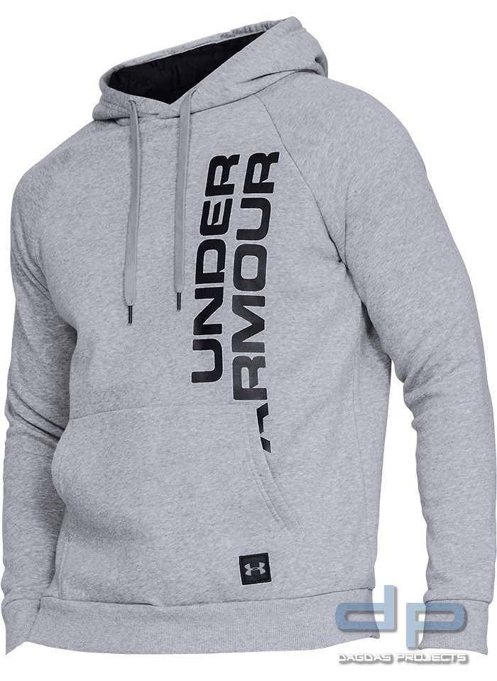 Under Armour Rival Fleece Hoodie Script in hellgrau