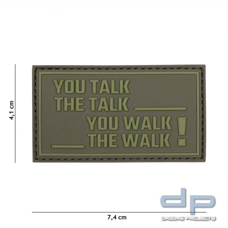 Emblem 3D PVC You talk, the talk grün