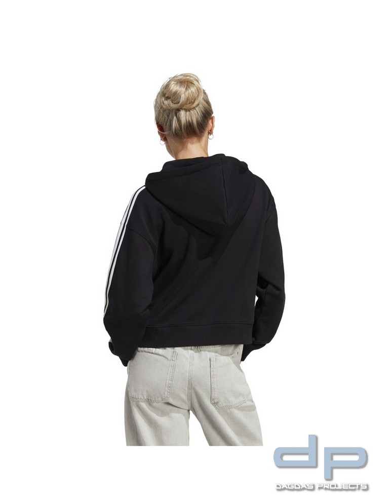 adidas Damen Kapuzenjacke, Essentials 3-Streifen, French Terry