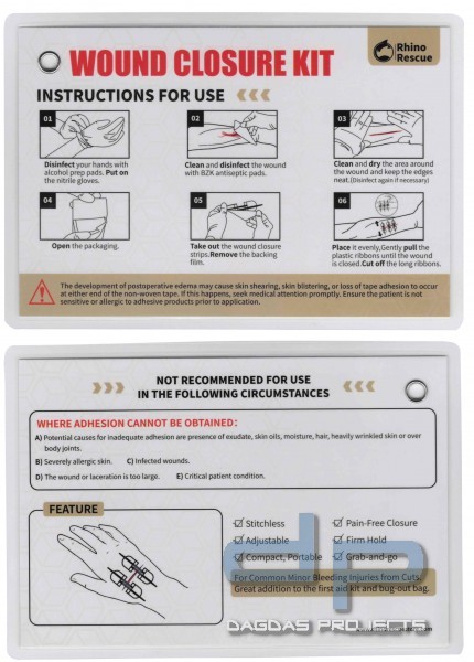 RHINO RESCUE WOUND CLOSURE KIT WUNDVERSORGUNGSSET