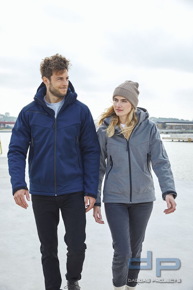 Herren Behörden Softshelljacke "Grayland" in Dark Navy mit Aufdruck nach Wunsch, Größe L
