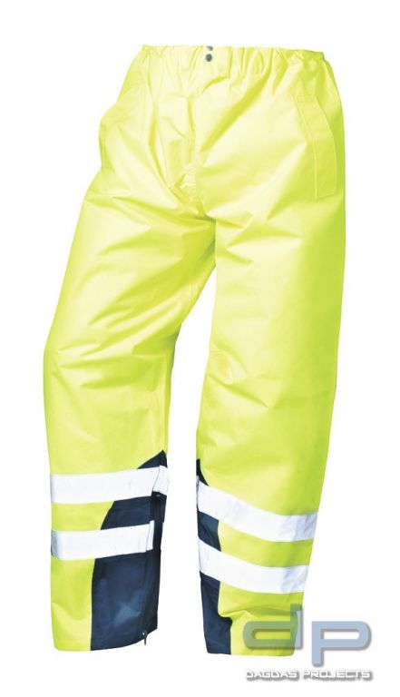 Regenbundhose in Gelb und Marine abgesetzt