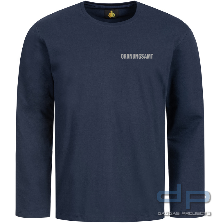 Brunnirok Armschutz-Shirt Siegburg Navy-Blue mit Wunschaufdruck in reflex silber