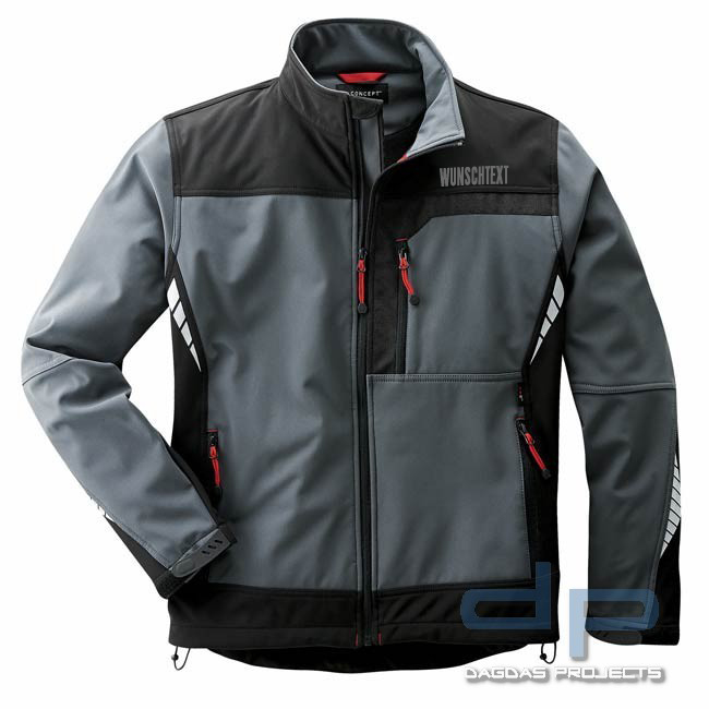PROFESSIONAL SOFTSHELLJACKE in verschiedenen Farben mit Wunschaufdruck auf Brust und Rücken