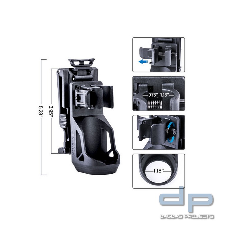 Nextorch® Taschenlampenholster -V51- 360 Grad drehbar, Schnellverschluss