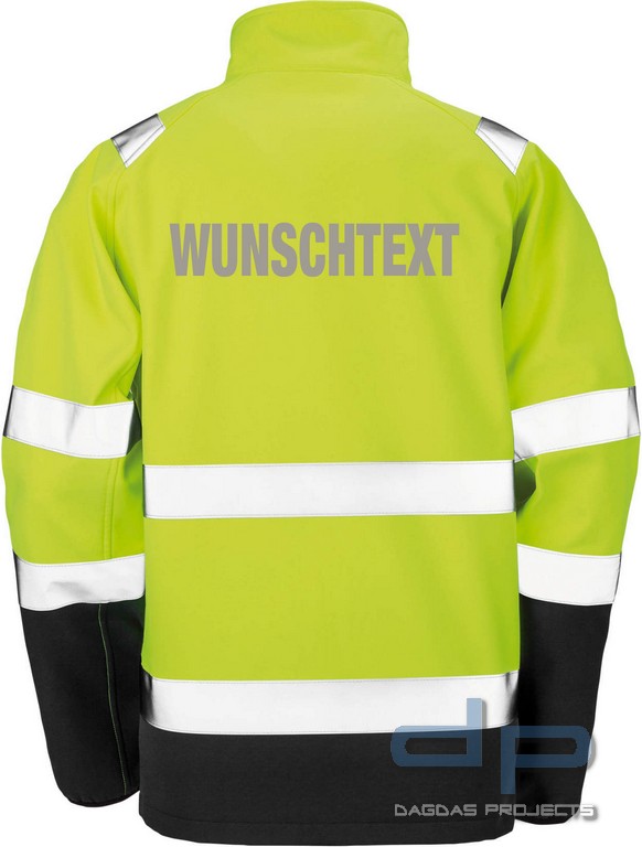 Printable Safety Softshell Jacket inkl. Wunschaufdruck in reflex silber