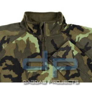 Shirt, "Troyer", Microfleece, langarm, M95 CZ tarn, 200 g/m²