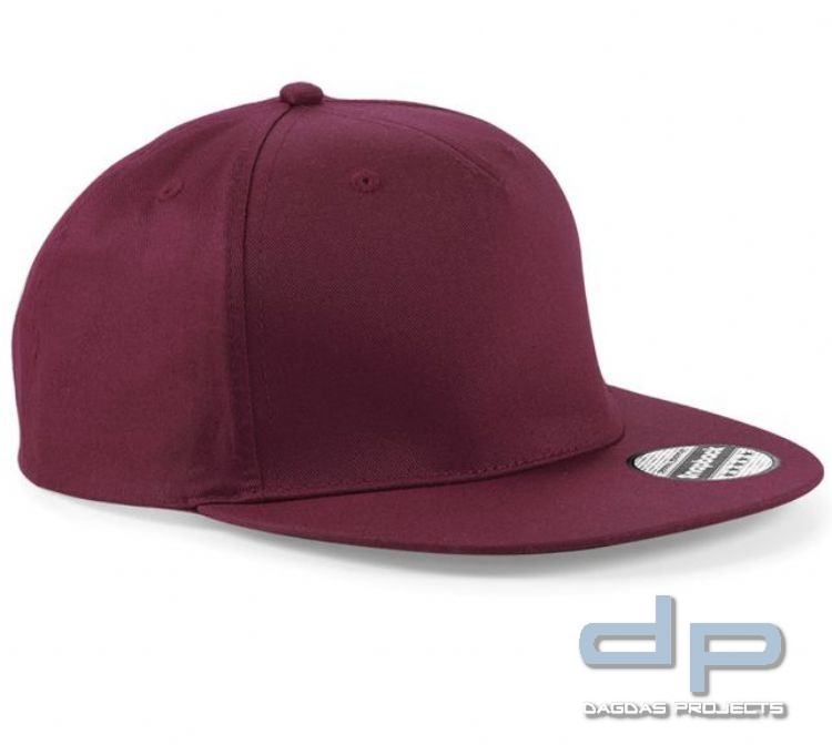 5-Panel Snapback Rapper Cap in verschiedenen Farben mit Aufdruck nach Wunsch
