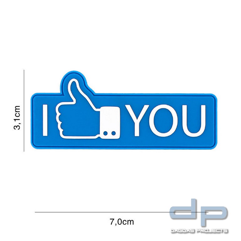 Emblem 3D PVC I like you blau