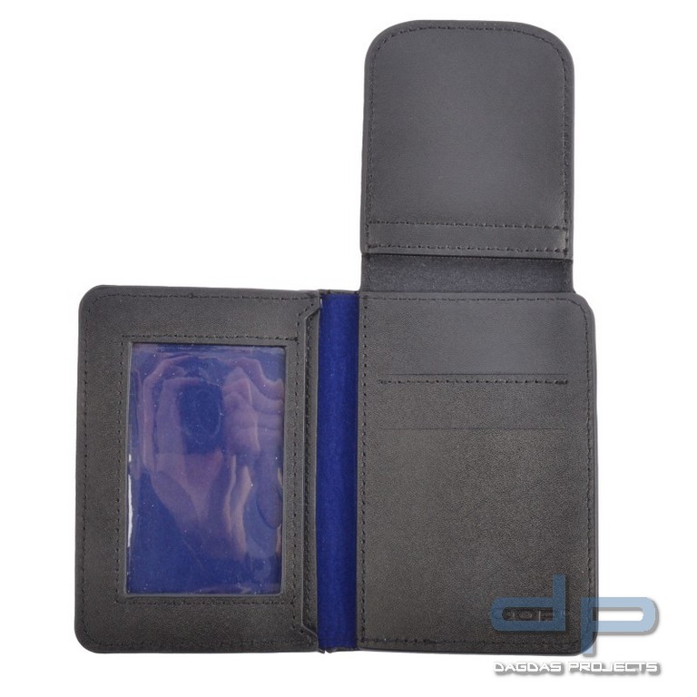 COP® RFID Dienstausweismäppchen OHNE DRUCK, rund, Scheckkartenformat, Leder