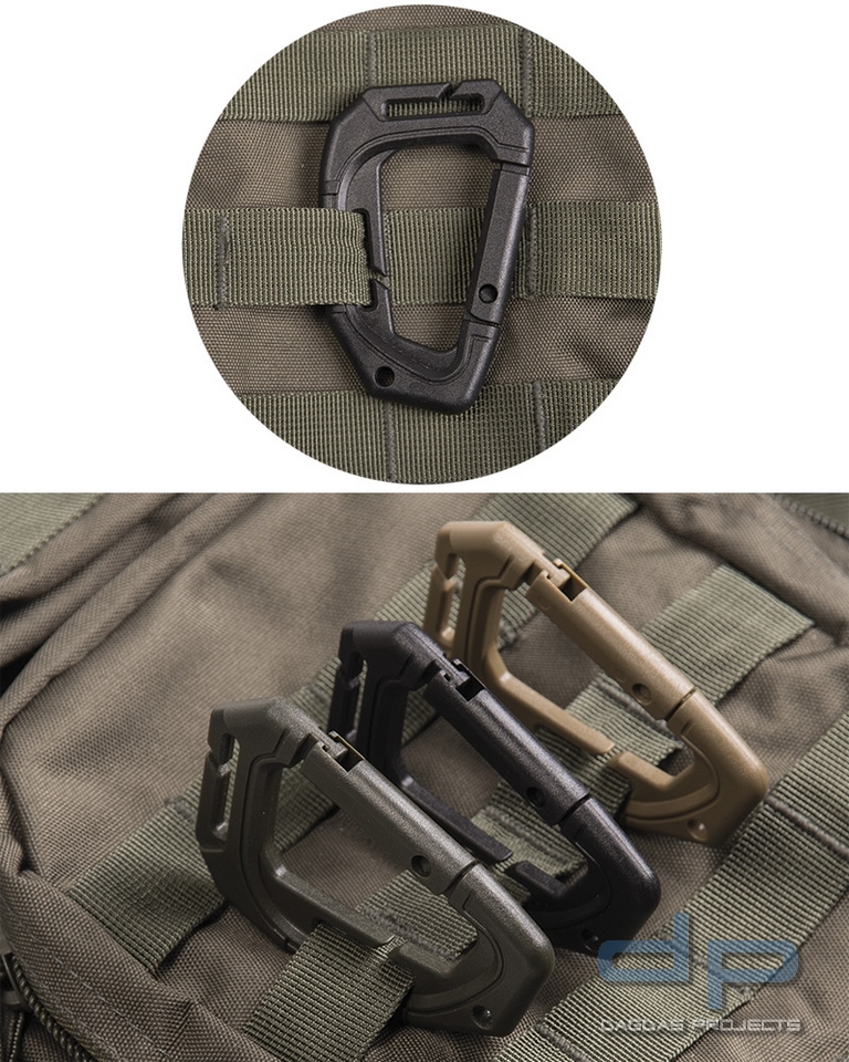 TACTICAL KARABINER MOLLE 5 Paar Schwarz