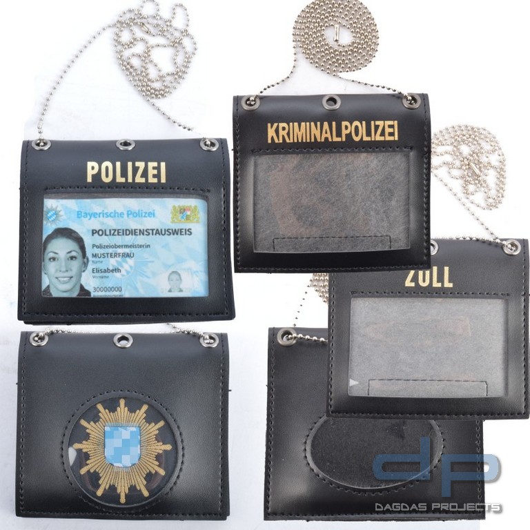 COP® Umhänge-Dienstausweismäppchen MIT DRUCK, Scheckkartenformat, Kunstleder