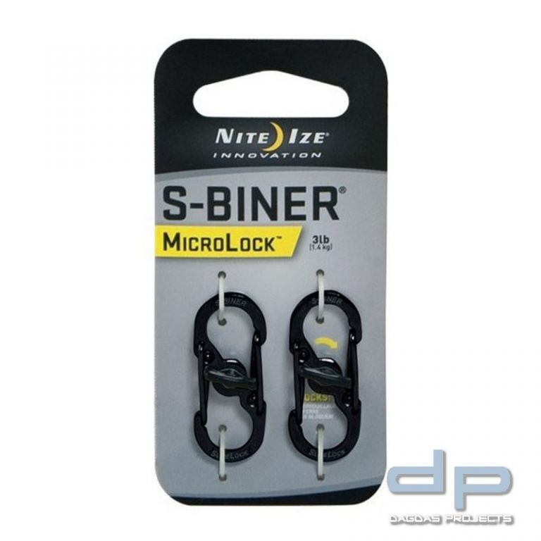 NiteIze Edelstahl-Doppelkarabiner S-Biner MicroLock (2er Pack)