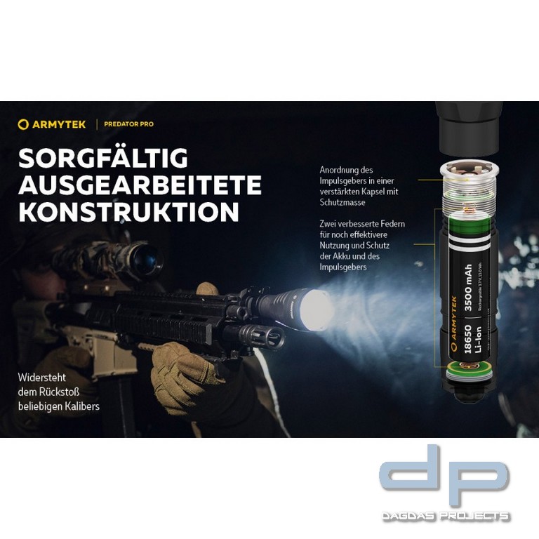 ARMYTEK Taschenlampe Predator Pro inkl. Akku