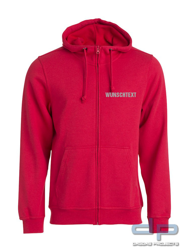 Basic Hoody Full zip Herren mit Wunschaufdruck Farbe Navy Größe M