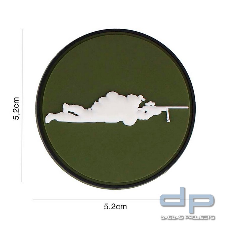 Emblem 3D PVC Sniper grün rund