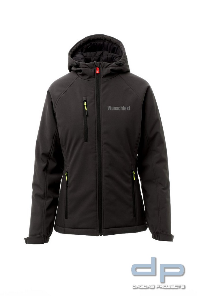Padded Damen Behörden Softshelljacke ''GALE PAD LADY'' in verschiedenen Farben mit Aufdruck nach Wun