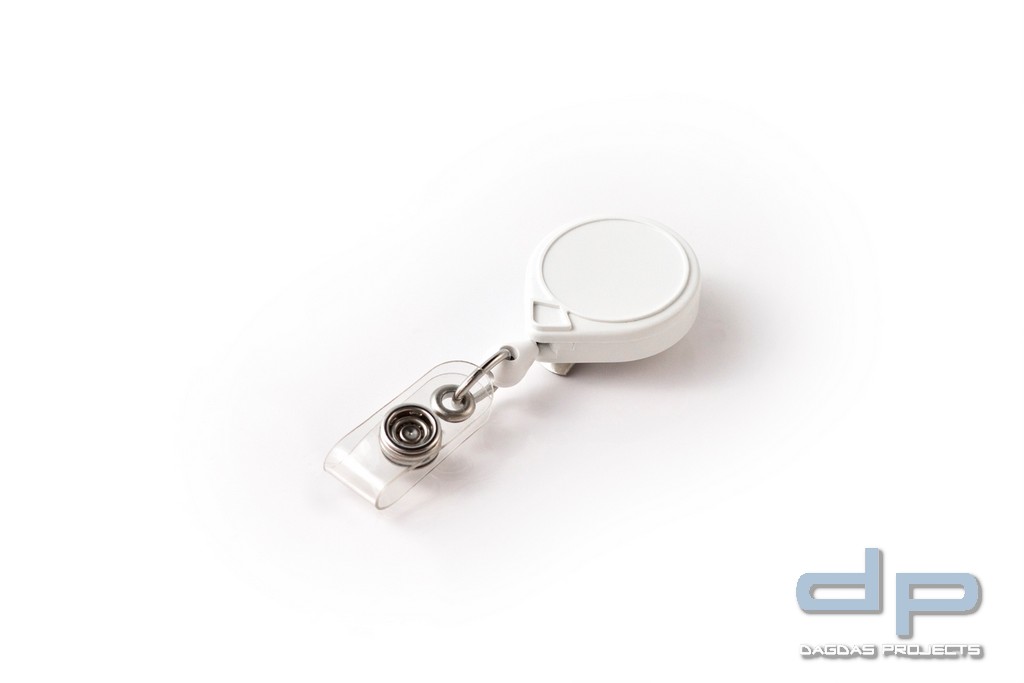 MINI-BAK ID ® - der original Kartenhalter mit Rückholautomat Clip weiss