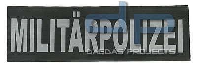 Reflektierender Schriftzug Groß Militärpolizei Maße 33x10 cm