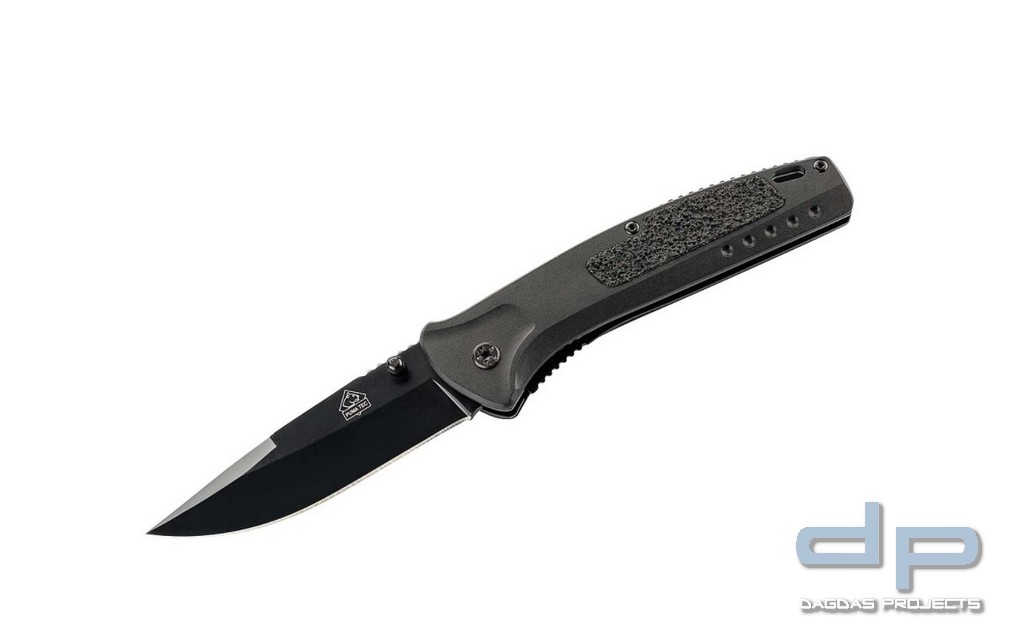 Einhandmesser mit einer schwarz beschichteten Spear Point Klinge