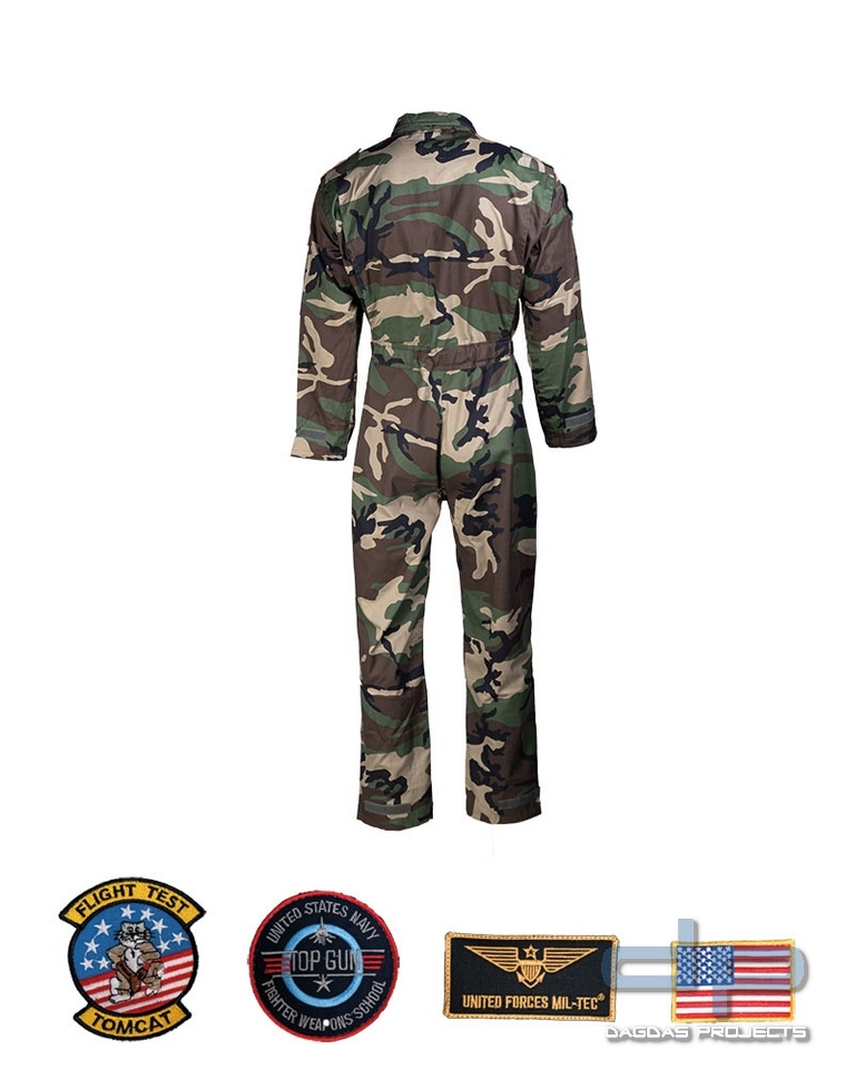 US FLIEGERKOMBI KIDS M.ABZEICHEN WOODLAND VPE 2