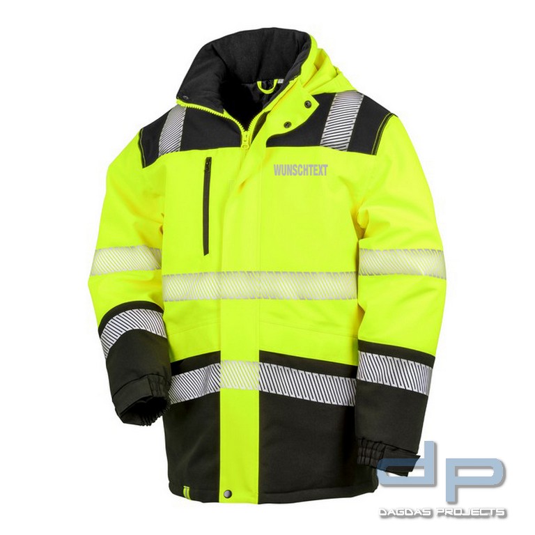Printable Waterproof Safety Coat mit Wunschaufdruck in reflex silber