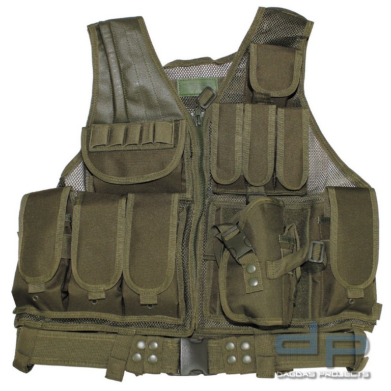 Weste, "USMC", oliv, Koppel, Holster, div. Taschen