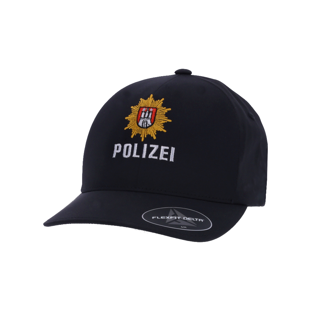FLEXFIT DELTA CAP "POLIZEI HAMBURG", SCHWARZ