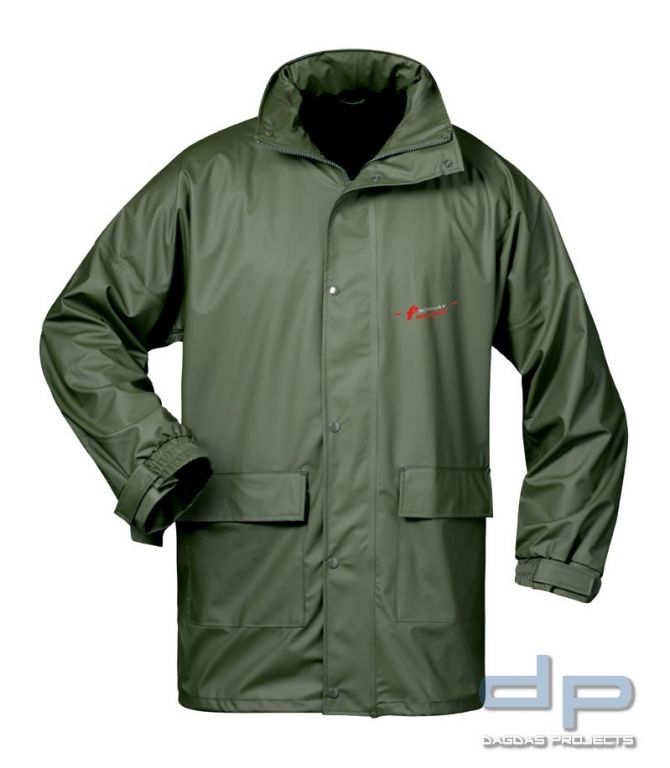PU-Regenjacke in Oliv