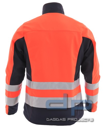 SOFTSHELLJACKE MÜNCHEN LEUCHTROT-MARINE mit Wunschaufdruck auf Brust und Rücken