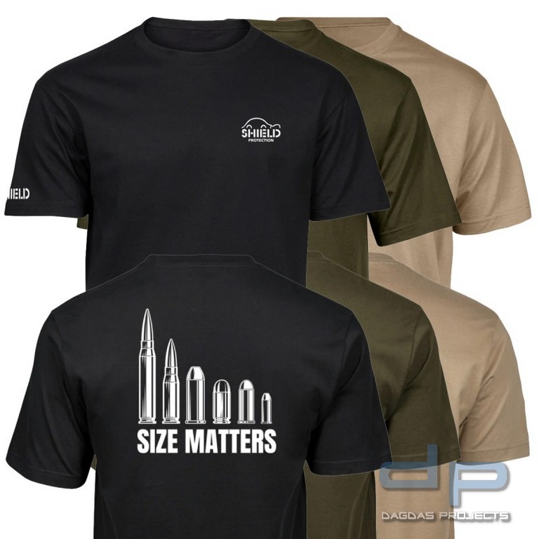 Shield Germany T-Shirts "Size Matters" in verschiedenen Farben