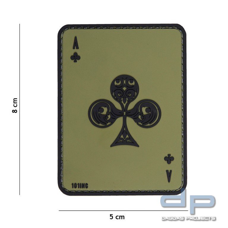 Emblem 3D PVC Kreuz As grün