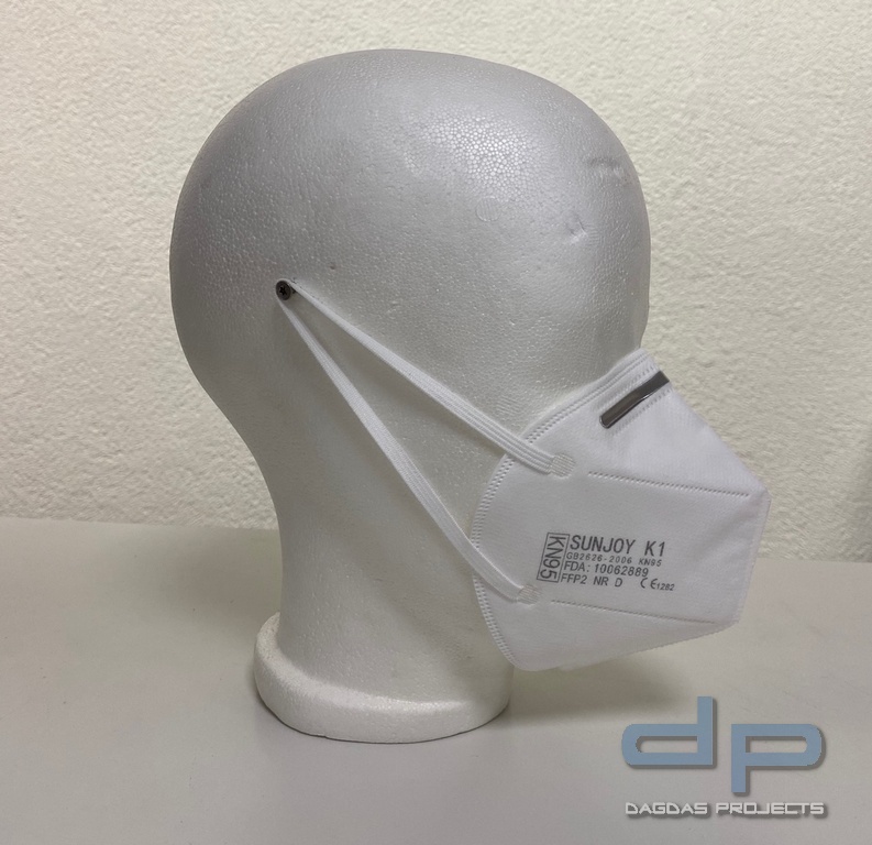 KN95 FFP2 Maske mit elastischen Bändern Atemschutzmaske mit 95% Filterleistung