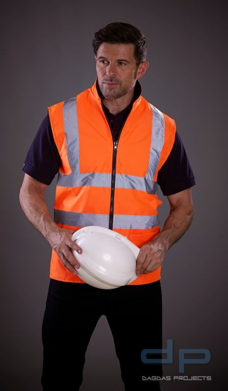 Reversible Fleece Bodywarmer orange oder gelb