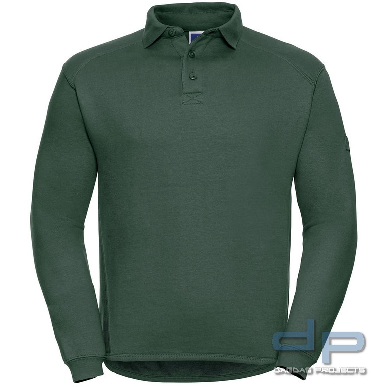 Behörden Sweatshirt in verschiedenen Farben mit Kragen und Wunschaufdruck in reflex silber