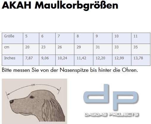 AKAH Maulkorb "Quasi" aus Cordura mit Aluminiumschiene Größe 8-10