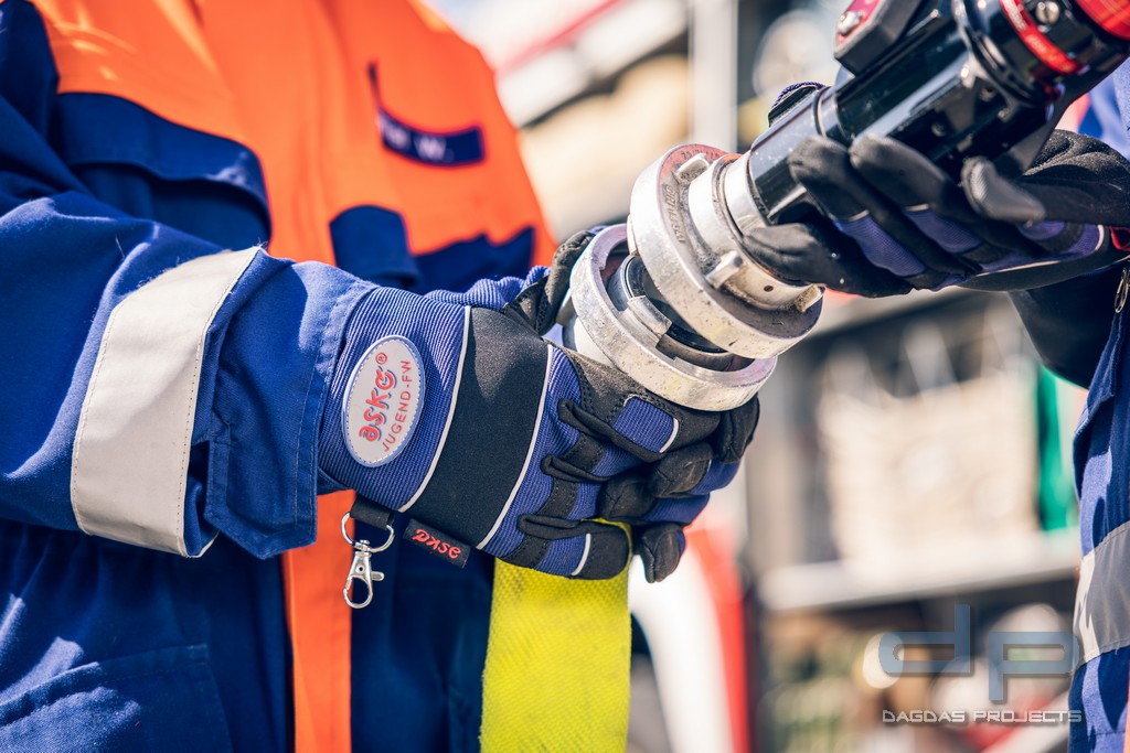 askö Jugend-FW Handschuhe in Blau und Orange