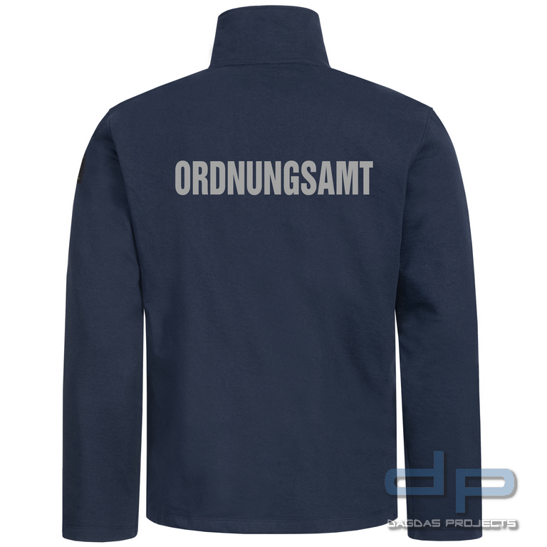 Schnittschutz-Jacke Hamburg Navy-Blue mit Wunschaufdruck in reflex silber