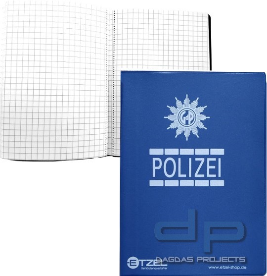 ETZEL® POLIZEI NOTIZBUCH, DUNKELBLAU >SOFT< GDP