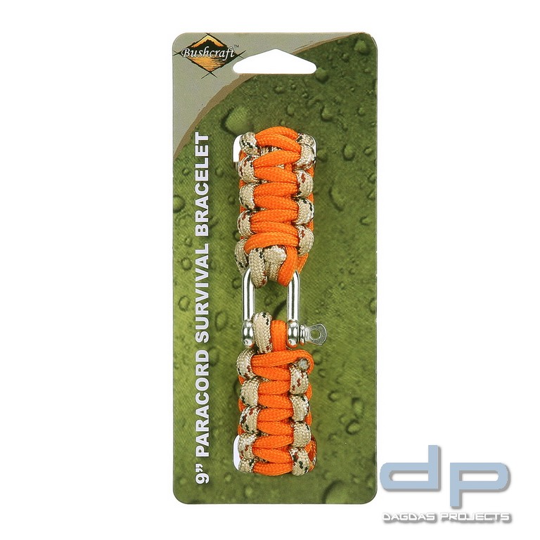 BCB Paracord Eisen Schnalle 9 Zoll orange CM074OR