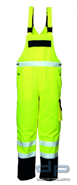 Warnschutz-Latzhose nach EN 20471 neongelb/marine