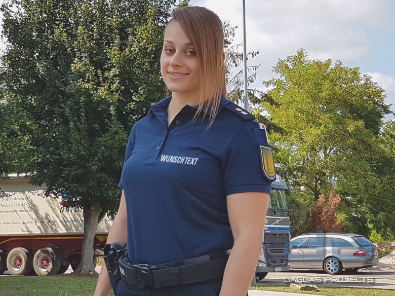 ETZEL Dienstpoloshirt dunkelblau, Damen mit Aufdruck nach Wunsch auf Brust und Rücken