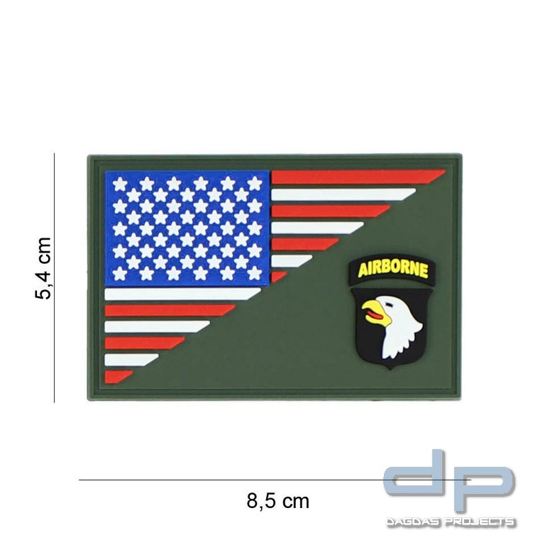 Emblem 3D PVC 101st Airborne half flag