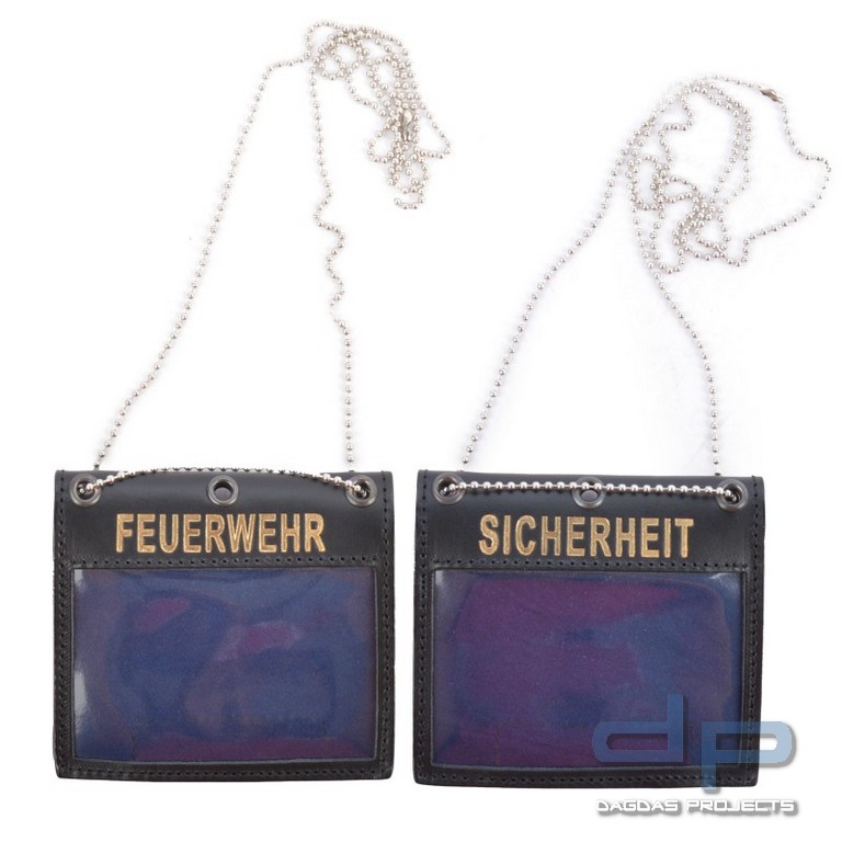 COP® Umhänge-Dienstausweismäppchen MIT DRUCK, Scheckkartenformat, Leder