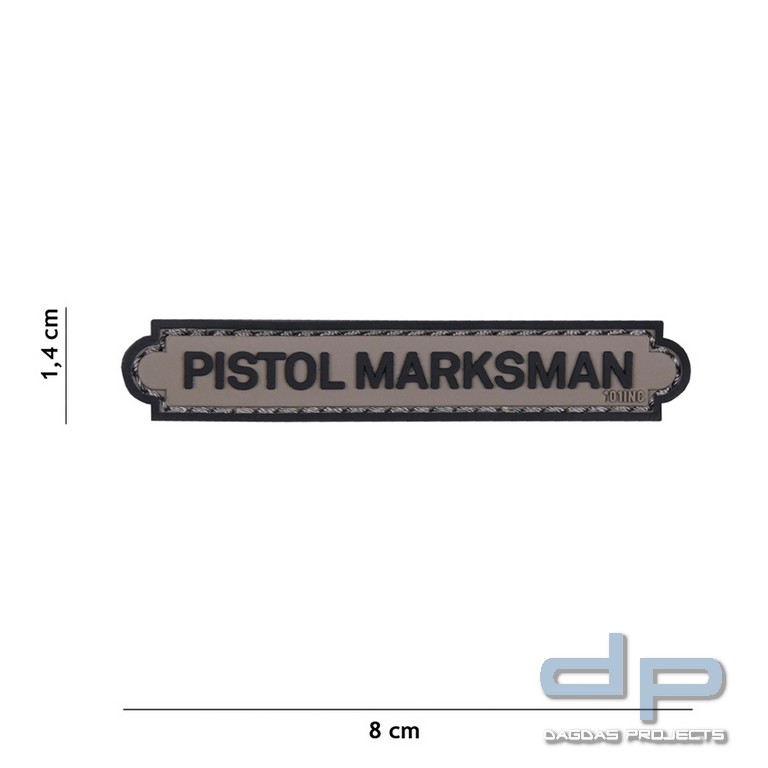 Emblem 3D PVC Pistol Marksman Tab grau